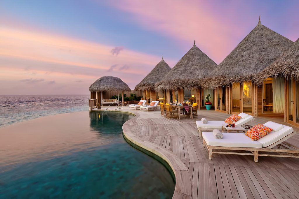 The Nautilus Maldives Resort - Thiladhoo Island, Maldives - Overwater Residence Infinity Pool Sunset