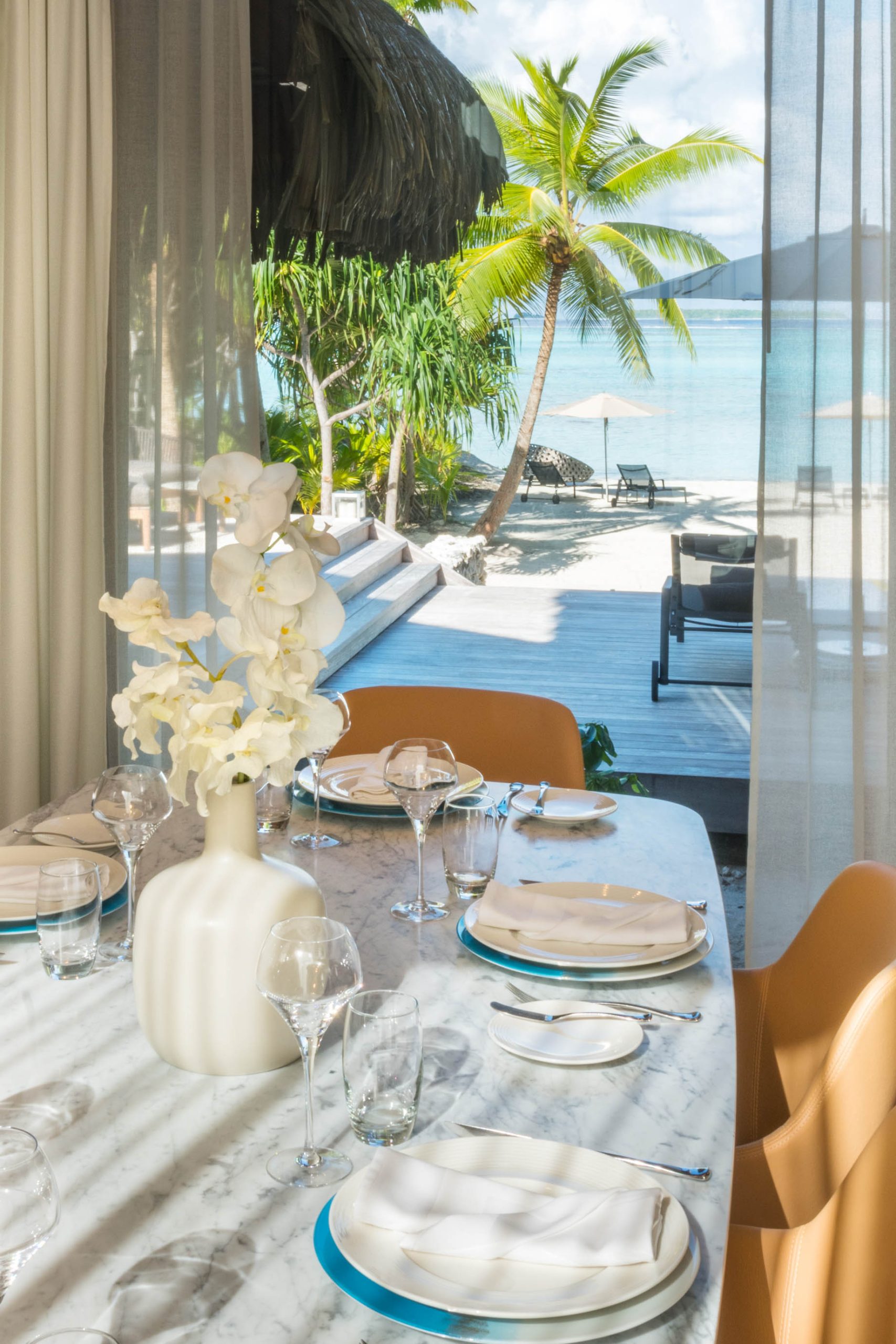The Brando Resort – Tetiaroa Private Island, French Polynesia – The Brando Residence Dining Room Ocean View