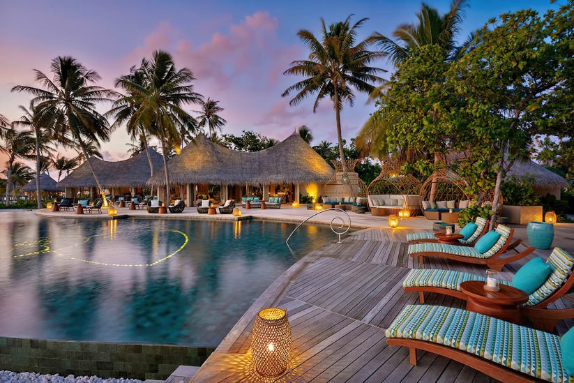 The Nautilus Maldives Resort - Thiladhoo Island, Maldives - Resort Pool Sunset