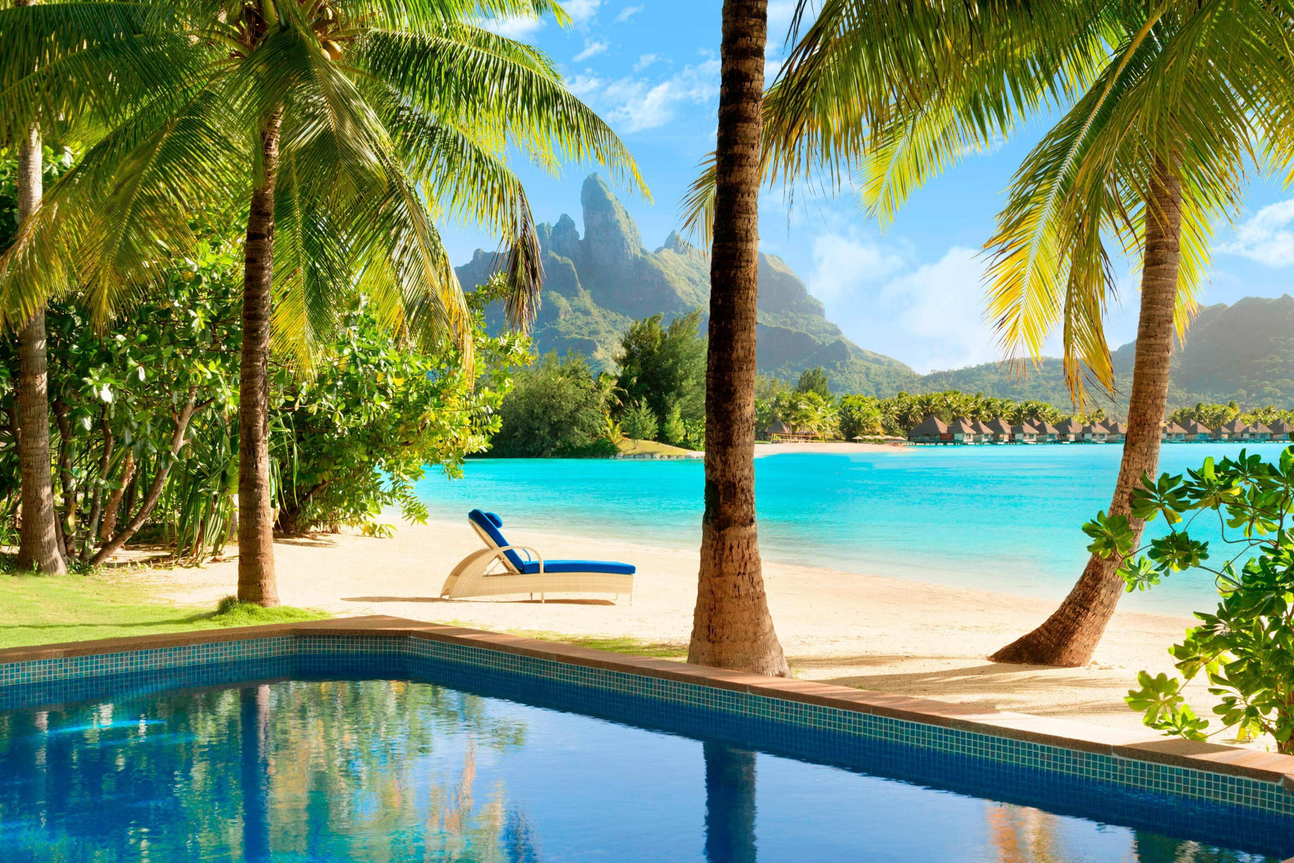 The St. Regis Bora Bora Resort – Bora Bora, French Polynesia – Beachside Villa with Pool Mountain View