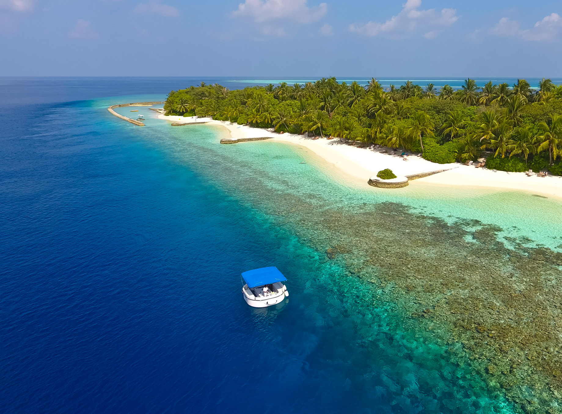 Amilla Fushi Resort and Residences - Baa Atoll, Maldives - Penguin Glass Bottom Boat Aerial