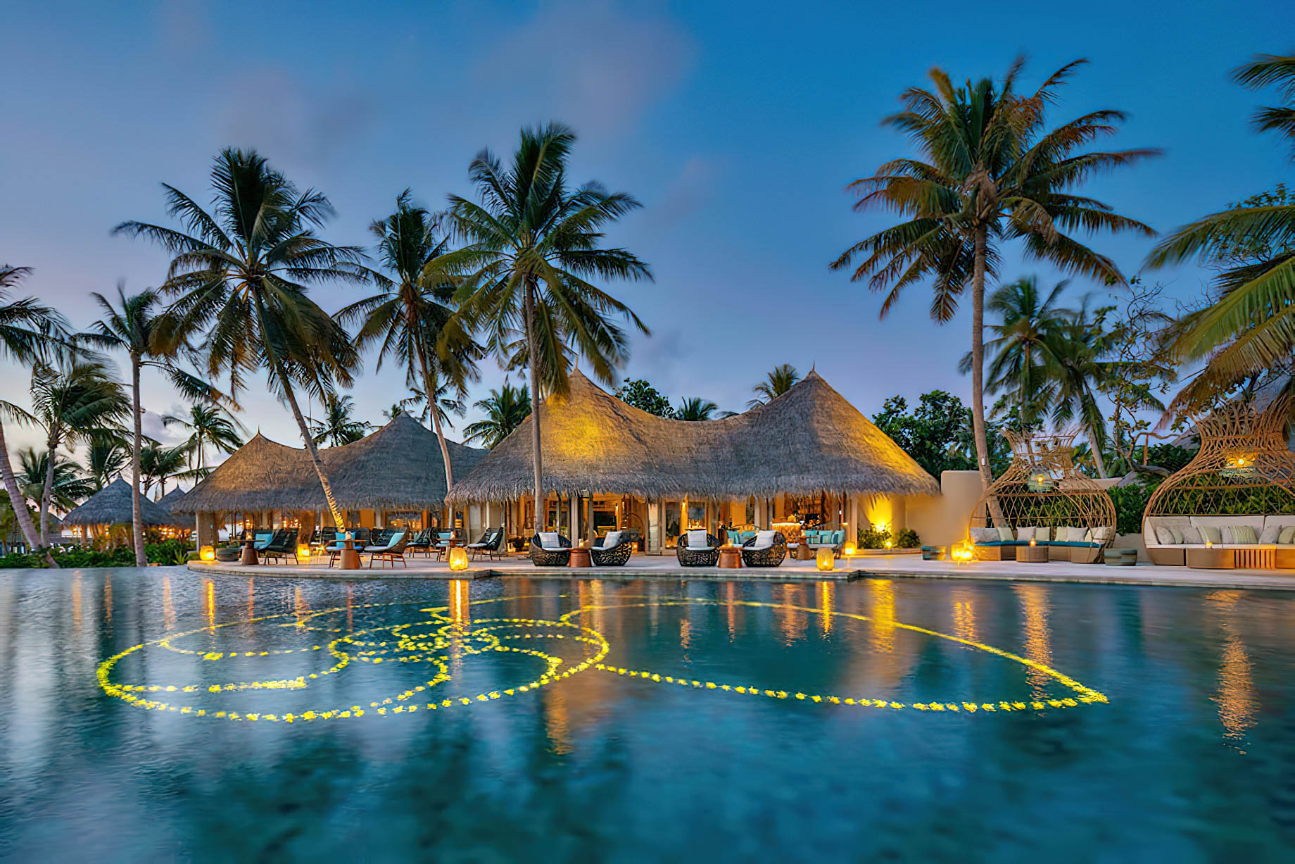 The Nautilus Maldives Resort – Thiladhoo Island, Maldives – Resort Pool Dusk
