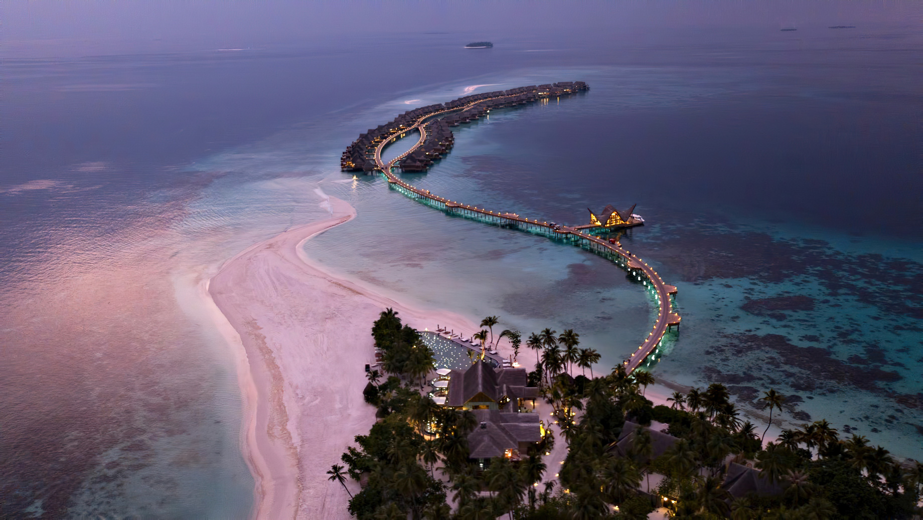 JOALI Maldives Resort – Muravandhoo Island, Maldives – Night Resort Aerial