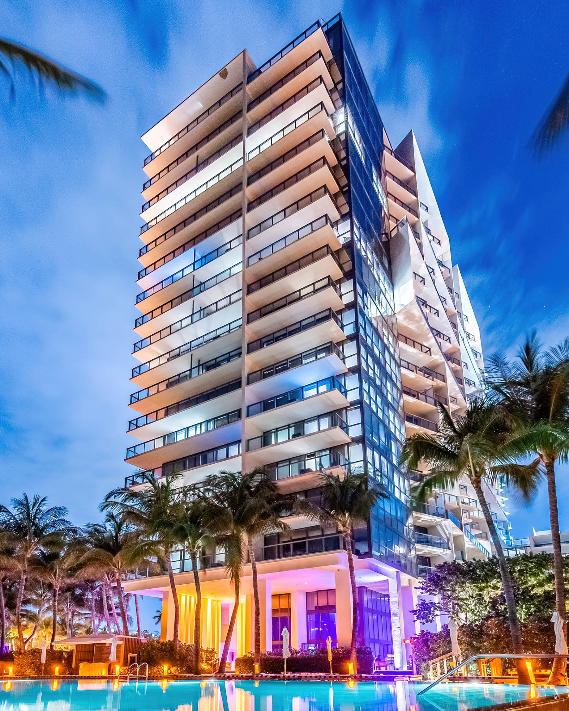 W South Beach Hotel - Miami Beach, FL, USA - Night View