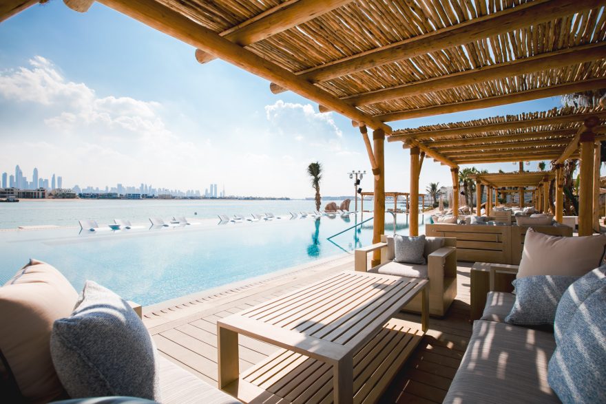 Atlantis The Palm Resort - Crescent Rd, Dubai, UAE - White Beach Club Pool Terrace