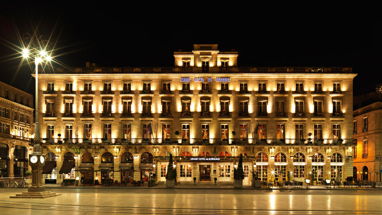 InterContinental Bordeaux Le Grand Hotel – Bordeaux, France – Night Front Facade
