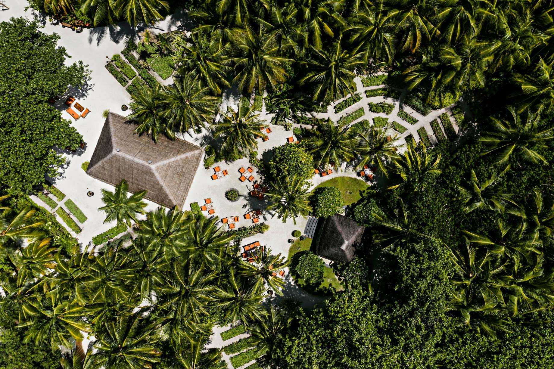 One&Only Reethi Rah Resort - North Male Atoll, Maldives - Botanica Restaurant Aerial