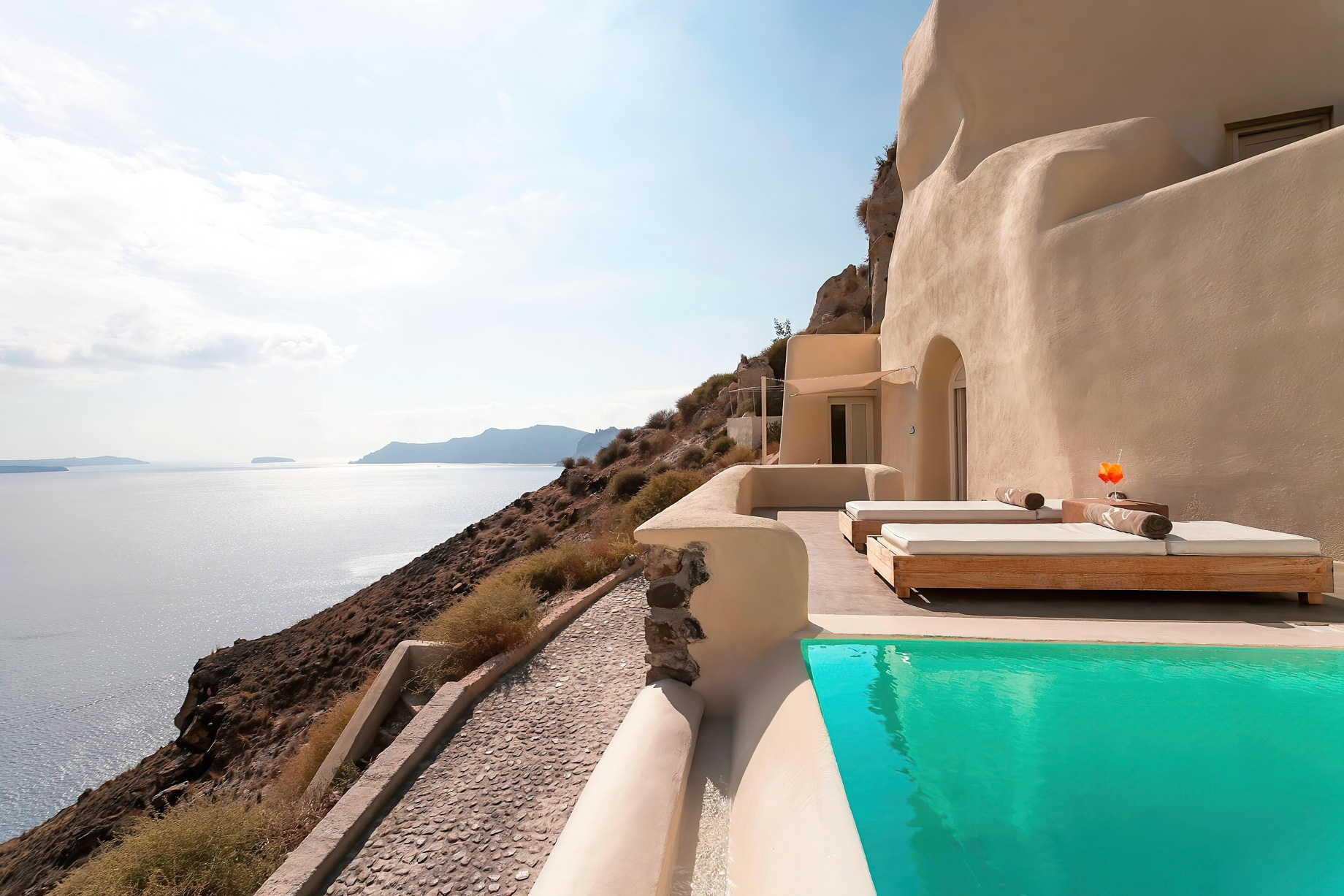 Mystique Hotel Santorini – Oia, Santorini Island, Greece – Mystery Villa Private Ocean View Pool Deck