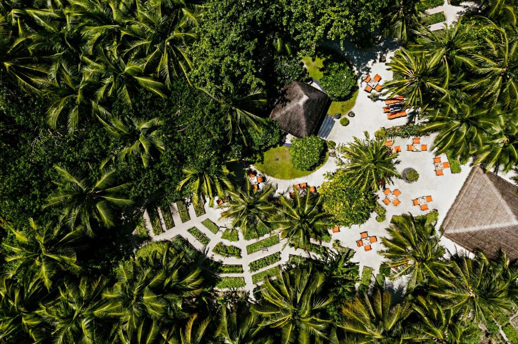 One&Only Reethi Rah Resort - North Male Atoll, Maldives - Botanica Restaurant Overhead View