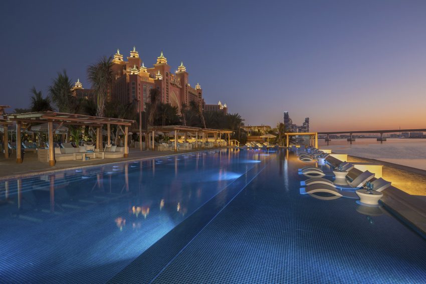 Atlantis The Palm Resort - Crescent Rd, Dubai, UAE - White Beach Club Sunset