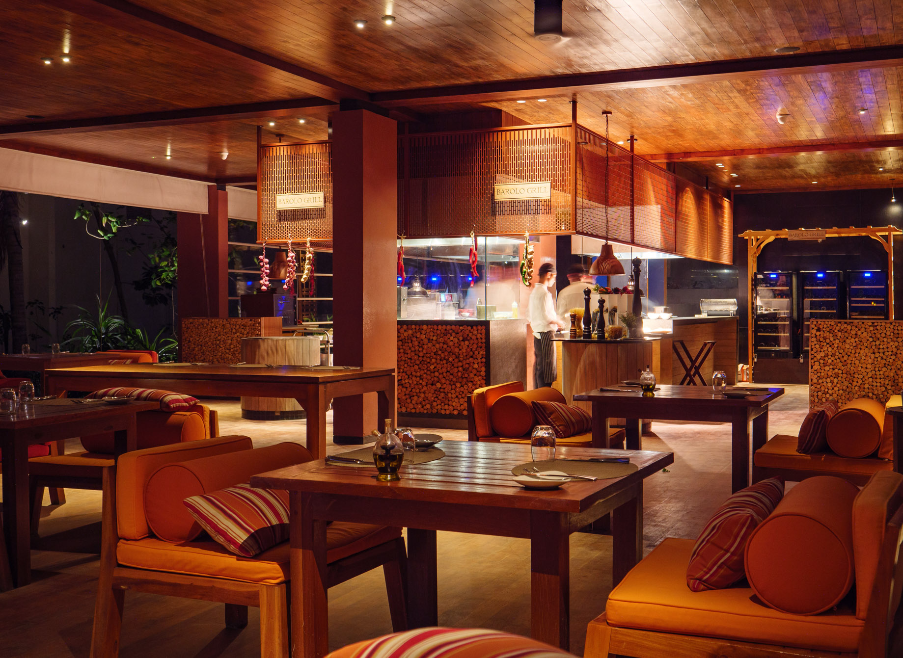Amilla Fushi Resort and Residences – Baa Atoll, Maldives – Barolo Grill Restaurant Night