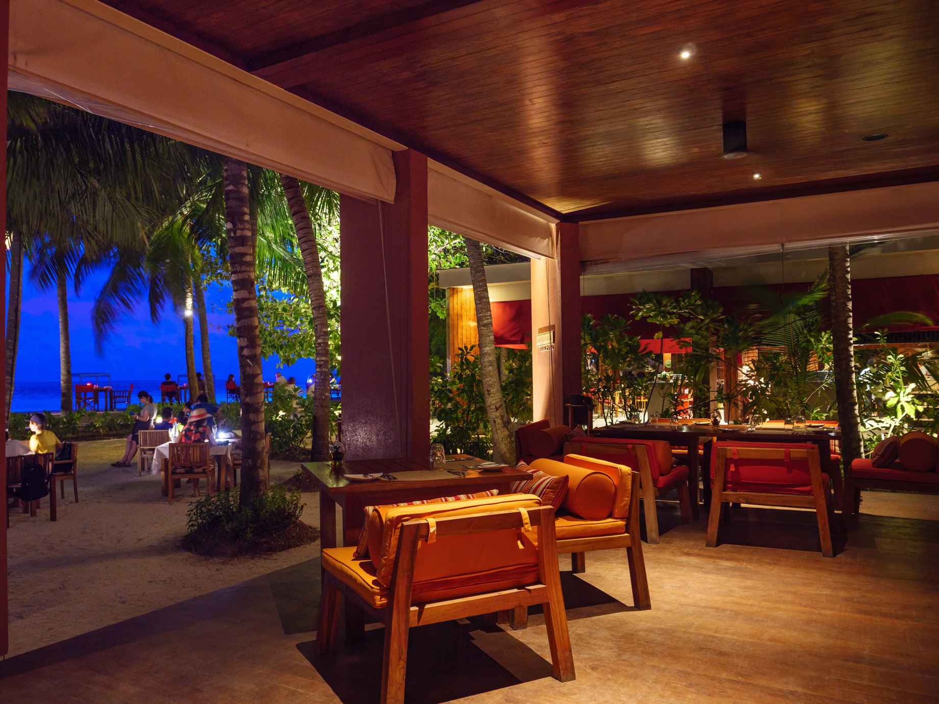 Amilla Fushi Resort and Residences – Baa Atoll, Maldives – Barolo Grill Restaurant Dusk