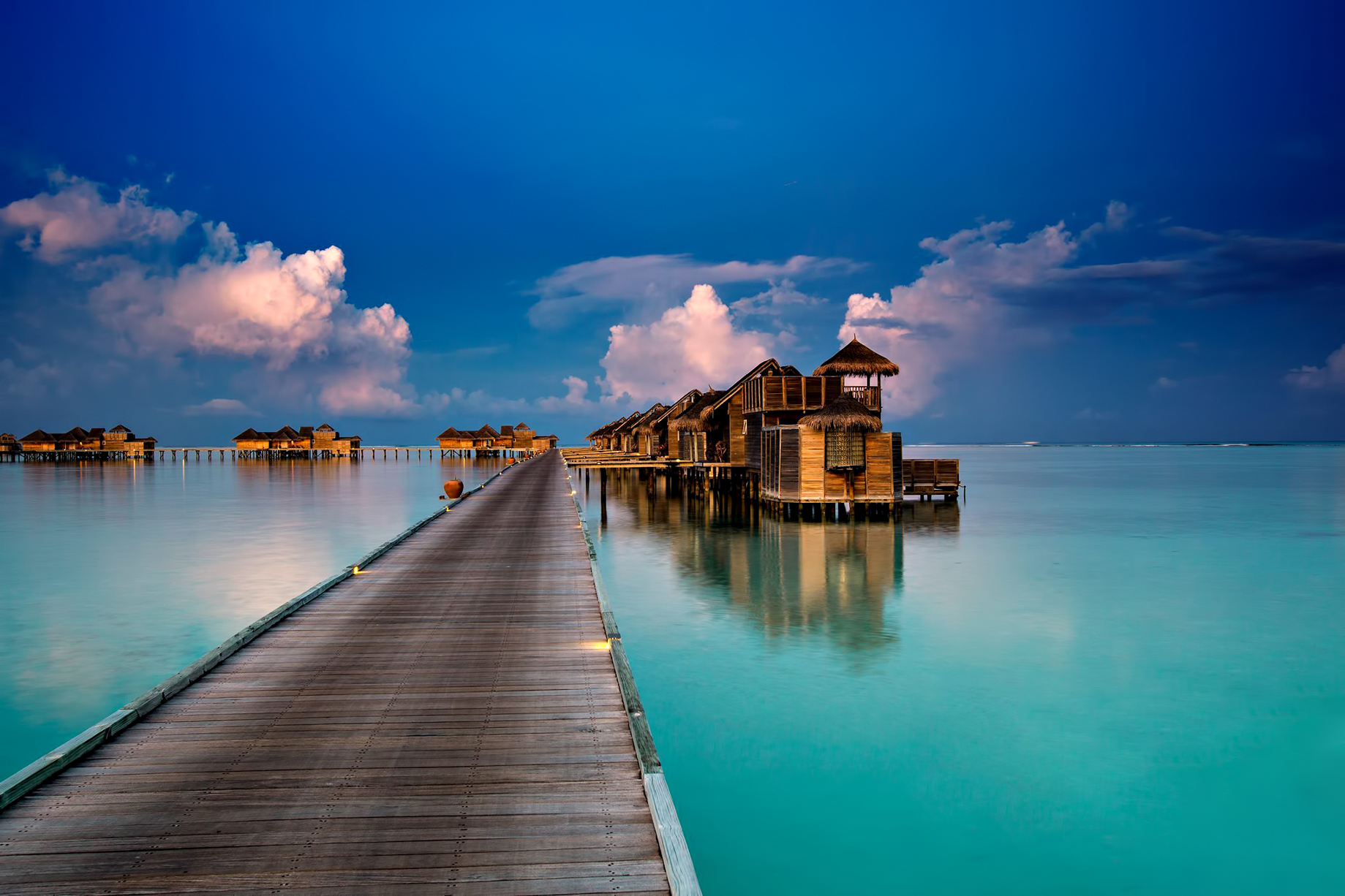 Gili Lankanfushi Resort – North Male Atoll, Maldives – Resort Jetty Boardwalk Dusk