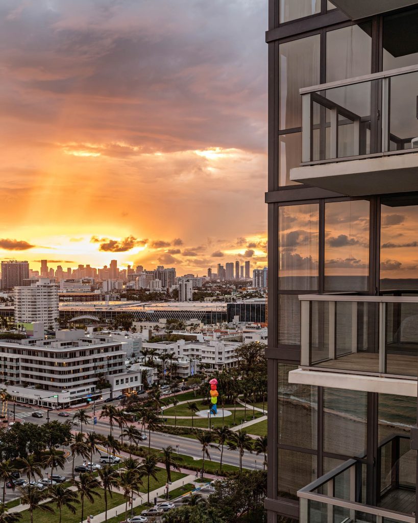 W South Beach Hotel - Miami Beach, FL, USA - Sunset City View