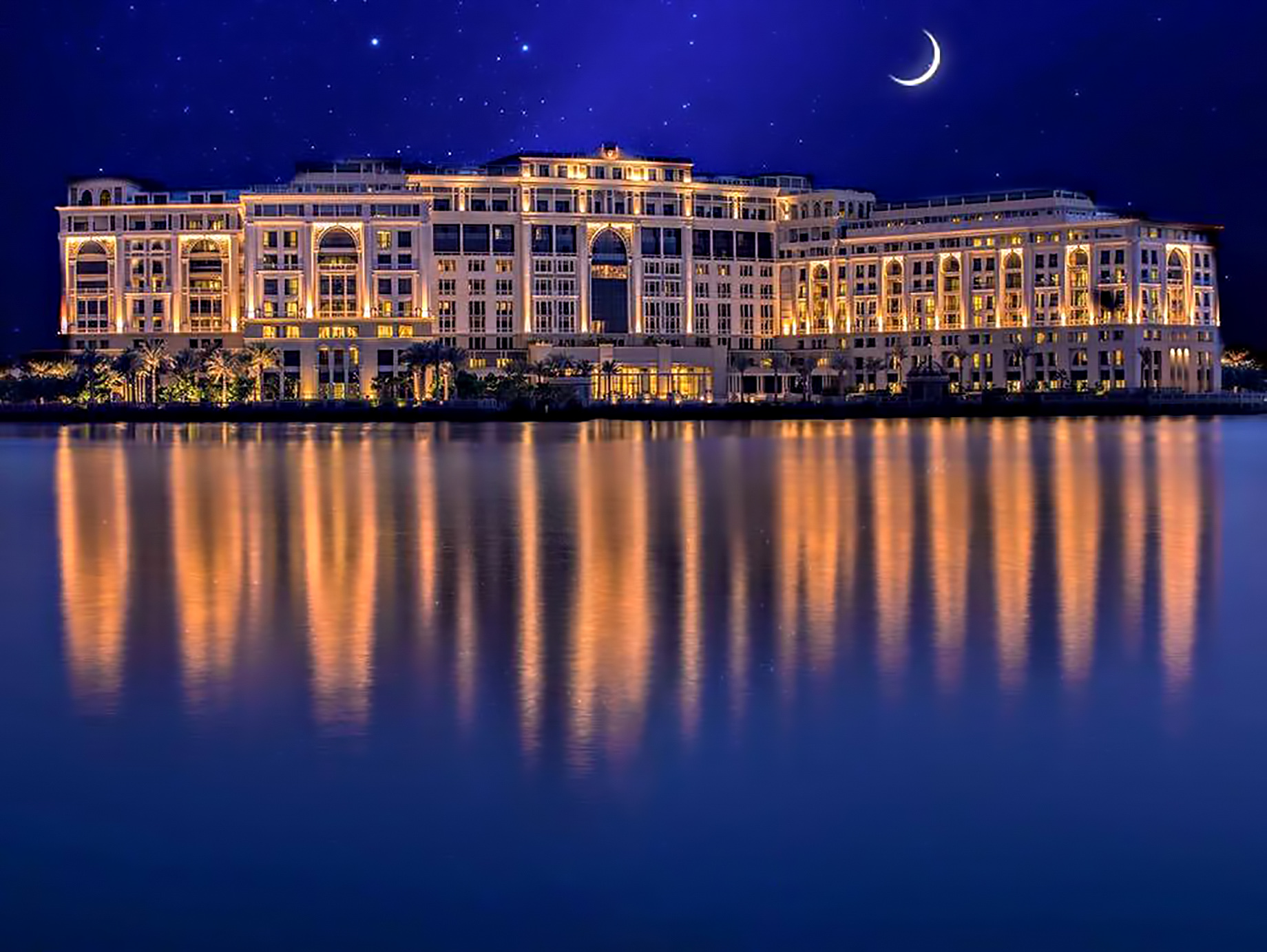 Palazzo Versace Dubai Hotel - Jaddaf Waterfront, Dubai, UAE - Exterior Night