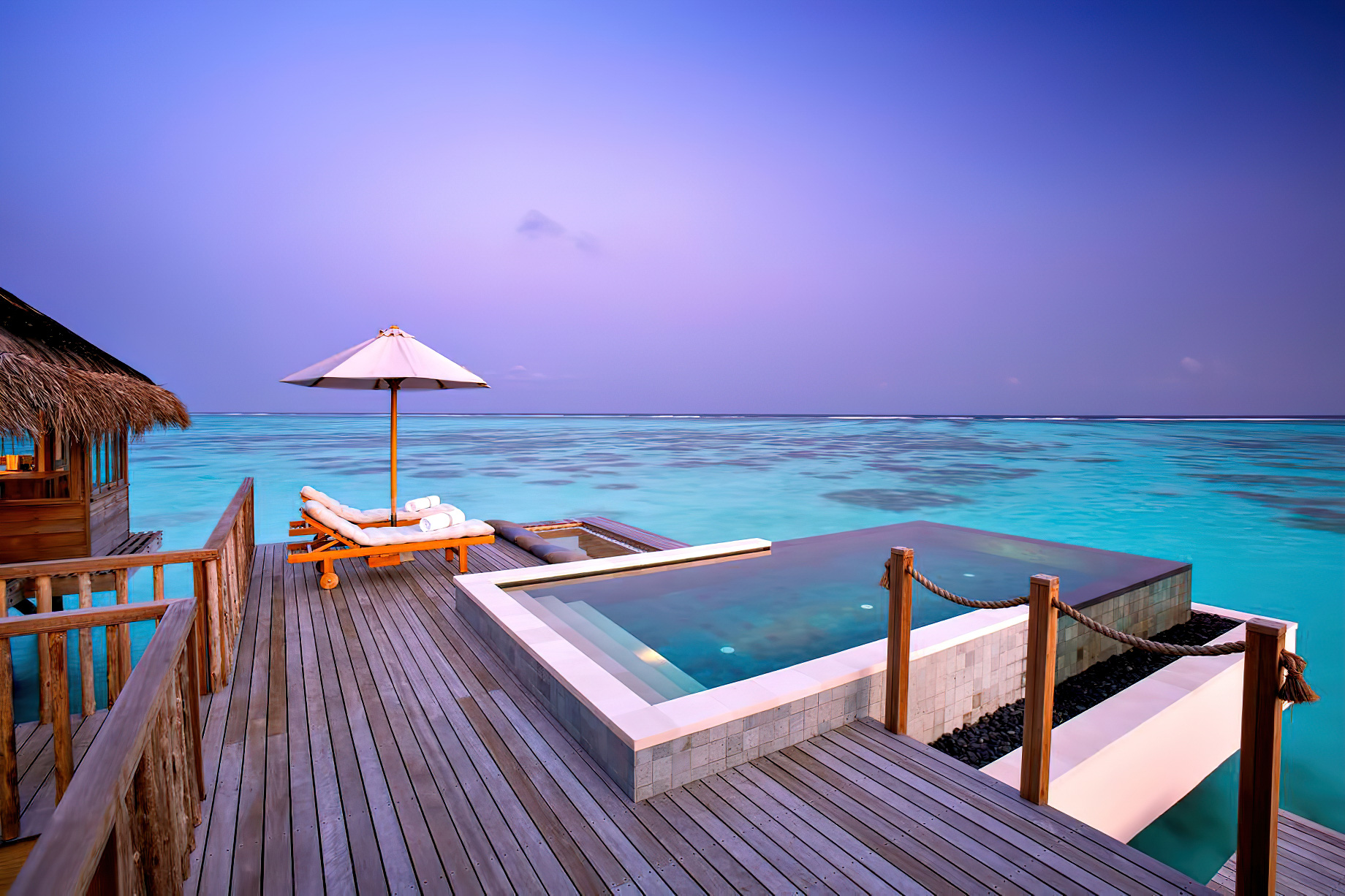 Gili Lankanfushi Resort – North Male Atoll, Maldives – Overwater Villa Pool Sunset