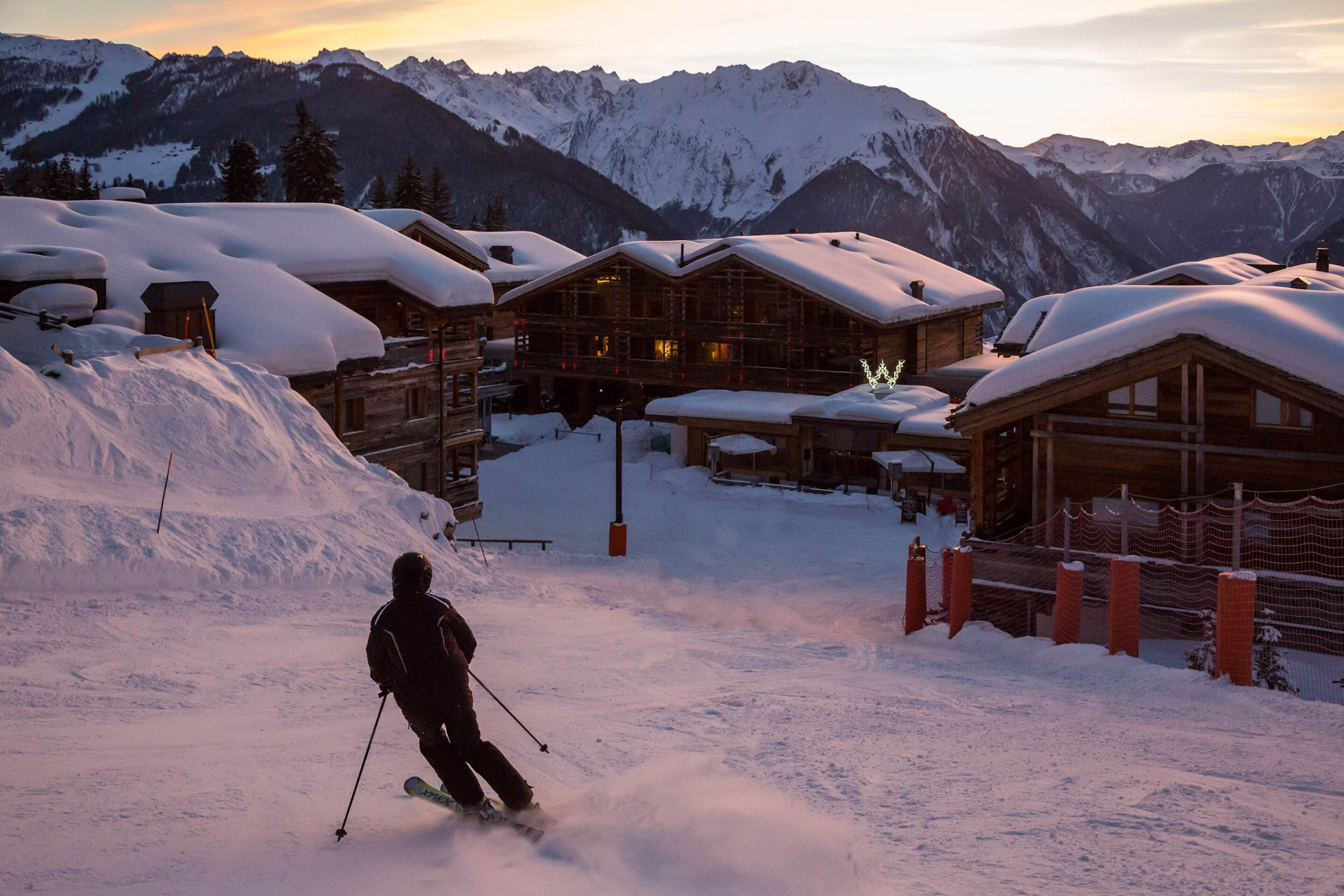 W Verbier Hotel – Verbier, Switzerland – Skiing Dusk