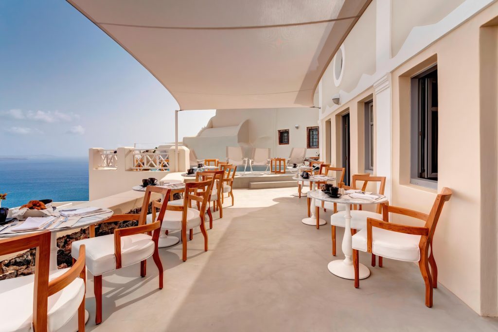 Mystique Hotel Santorini – Oia, Santorini Island, Greece - Captain's Lounge Terrace