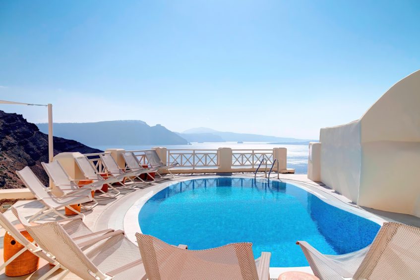 Mystique Hotel Santorini – Oia, Santorini Island, Greece - Pool Overlooking the Caldera