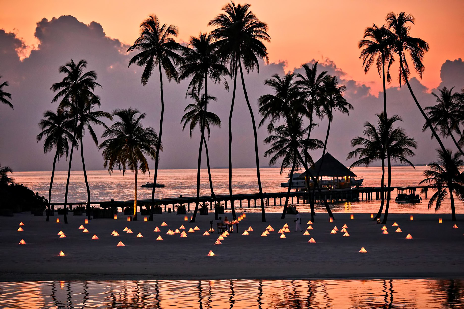 Gili Lankanfushi Resort - North Male Atoll, Maldives - Beach Lights Sunset