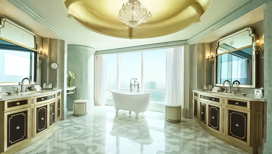 The St. Regis Abu Dhabi Hotel - Abu Dhabi, United Arab Emirates - Regal Bathroom Freestanding Bathtub