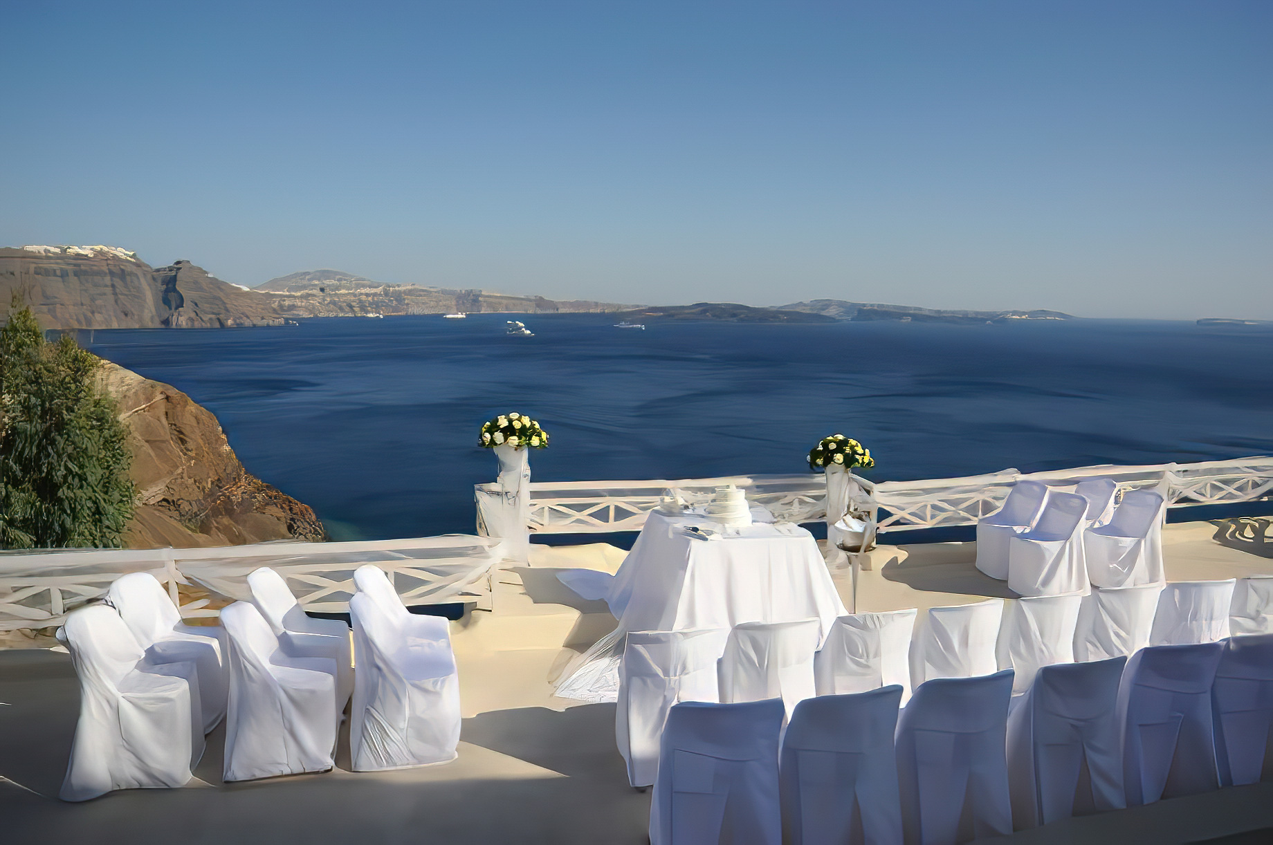 Mystique Hotel Santorini – Oia, Santorini Island, Greece - Ocean View Wedding Ceremony