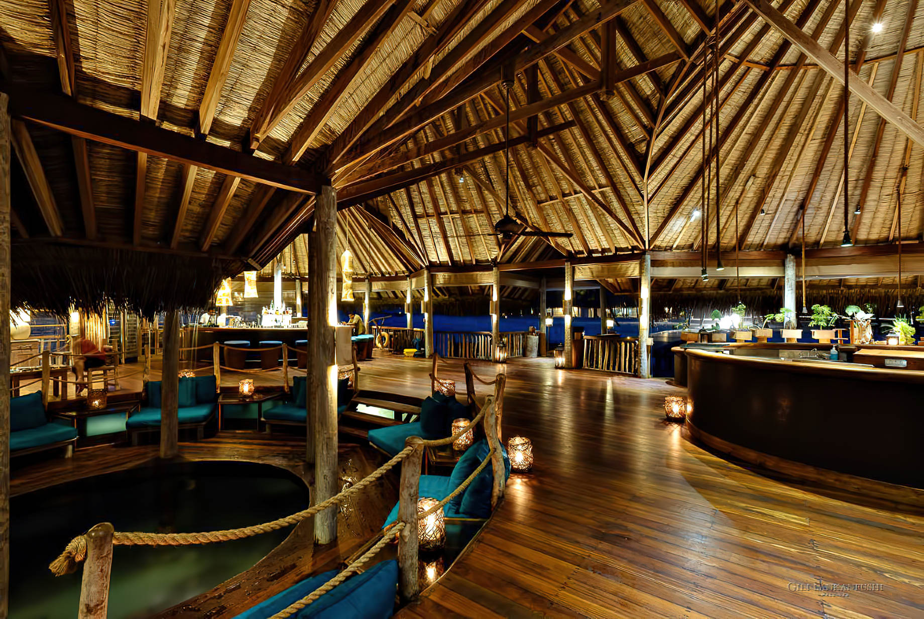 Gili Lankanfushi Resort - North Male Atoll, Maldives - Overwater Restaurant Dusk