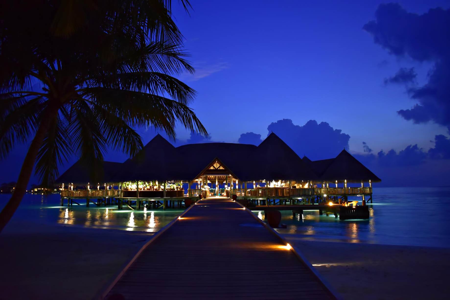 Gili Lankanfushi Resort – North Male Atoll, Maldives – Overwater Bar Night View