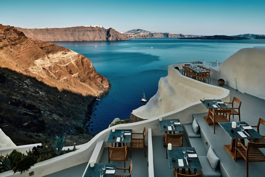 Mystique Hotel Santorini – Oia, Santorini Island, Greece - Cliffside ASEA Lounge Restaurant