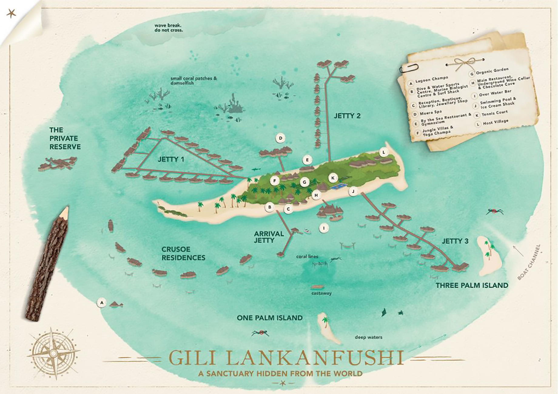 Gili Lankanfushi Resort - North Male Atoll, Maldives - Map
