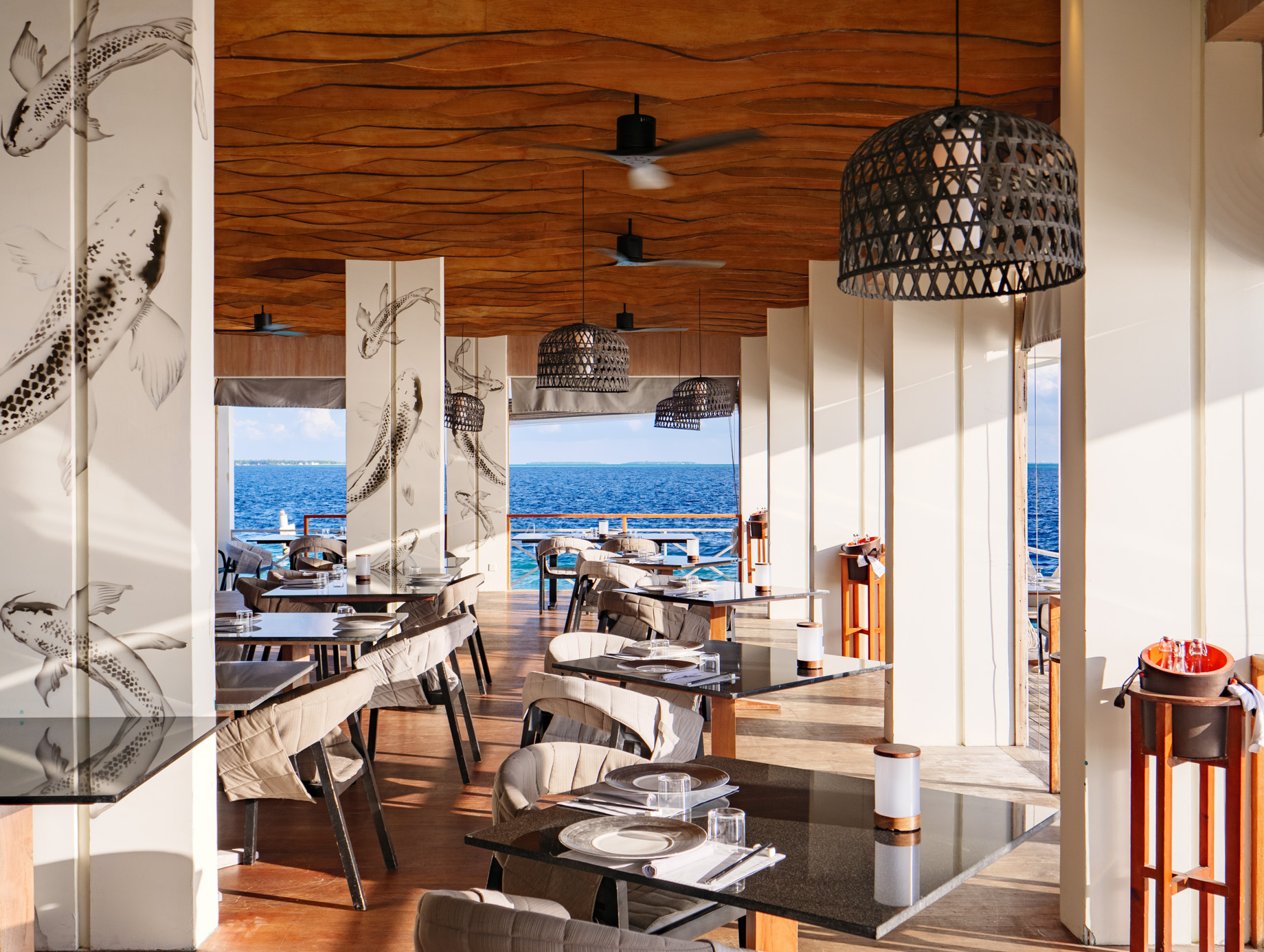 Amilla Fushi Resort and Residences – Baa Atoll, Maldives – Feeling Koi Signature Overwater Restaurant Dining