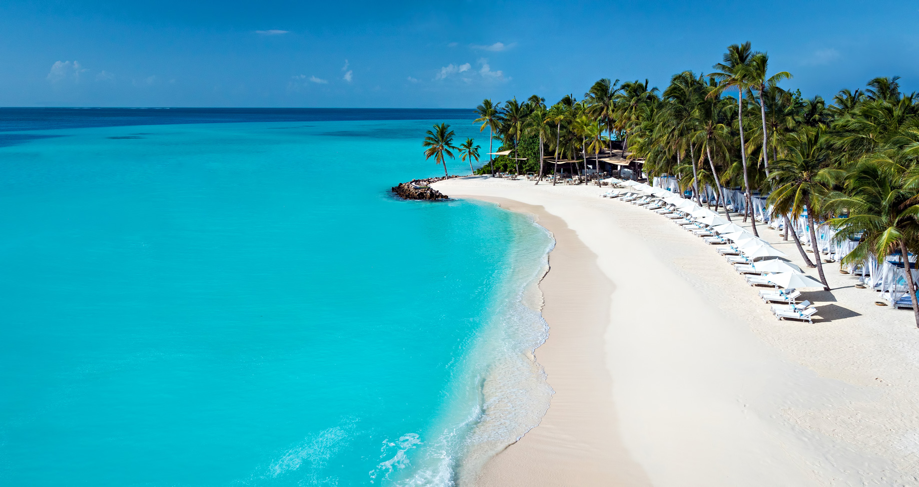 One&Only Reethi Rah Resort - North Male Atoll, Maldives - Club One Beach Club Aerial