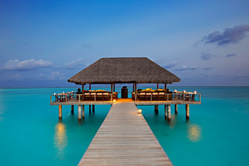 Velassaru Maldives Resort – South Male Atoll, Maldives - Overwater Restaurant Sunset