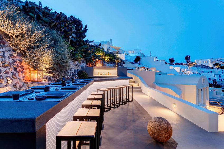 Mystique Hotel Santorini – Oia, Santorini Island, Greece - Cliffside ASEA Restaurant and Cocktail Bar
