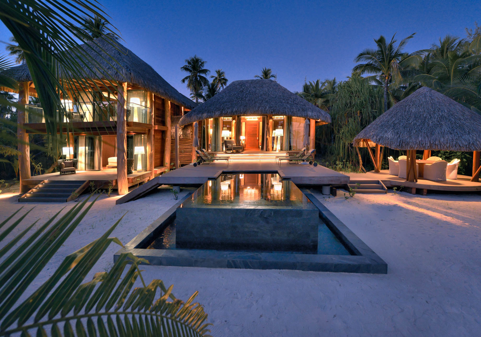 The Brando Resort – Tetiaroa Private Island, French Polynesia – 3 Bedroom Villa Dusk