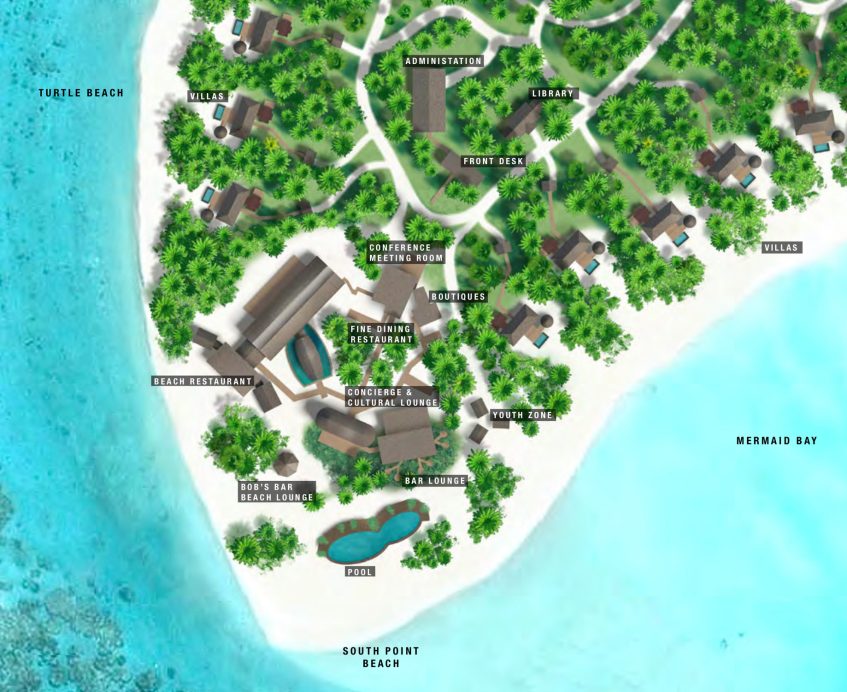 The Brando Resort - Tetiaroa Private Island, French Polynesia - Resort Public Areas Map