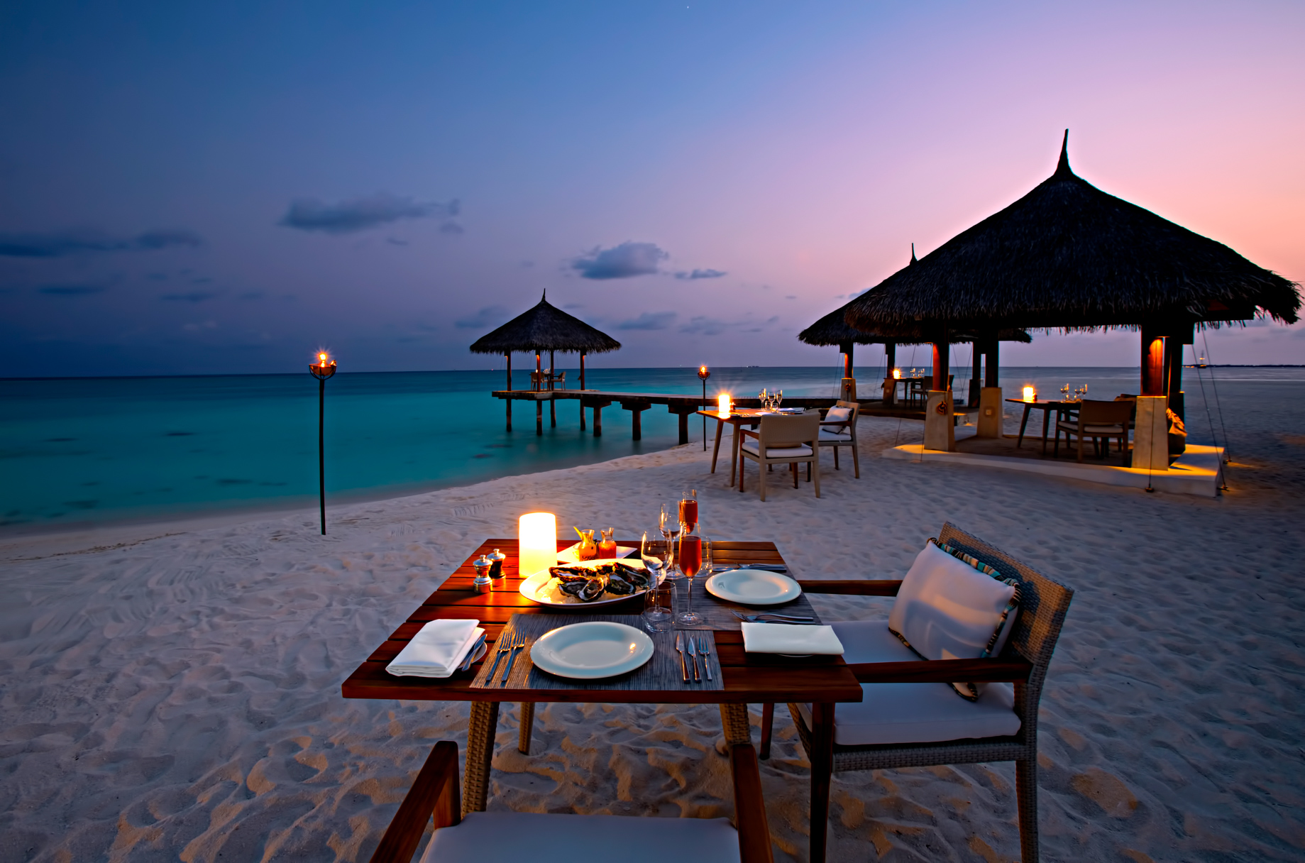 Velassaru Maldives Resort – South Male Atoll, Maldives – Beach Sunset Dining
