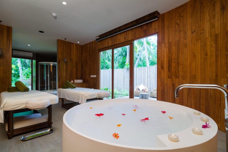 Amilla Fushi Resort and Residences - Baa Atoll, Maldives - Javvu Spa Treatment Room Tables and Bath