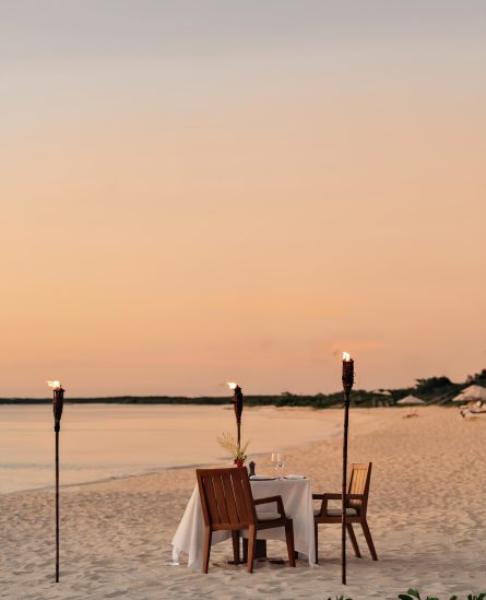 Amanyara Resort - Providenciales, Turks and Caicos Islands - Sunset Beach Dining Table