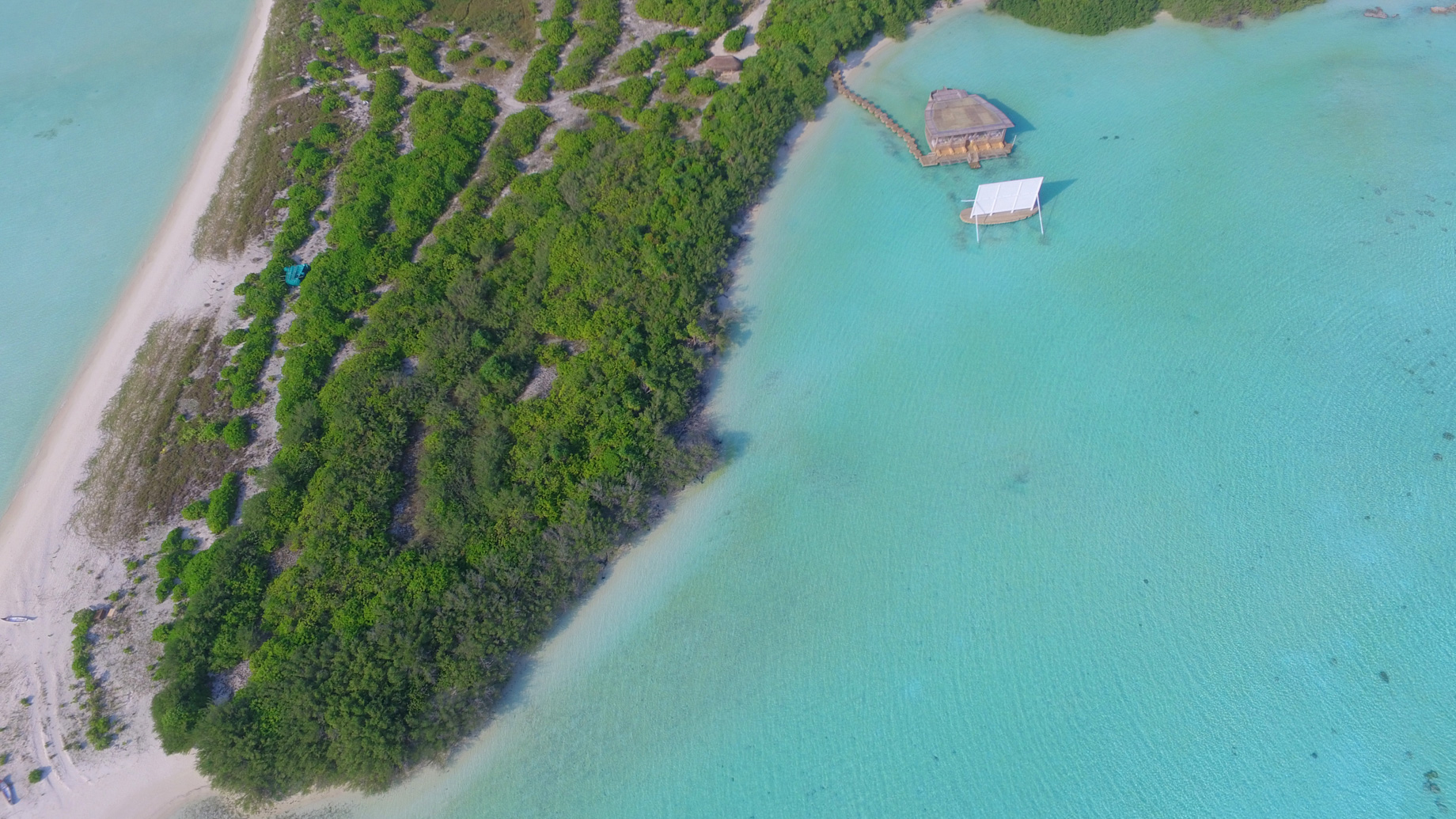 Soneva Jani Resort – Noonu Atoll, Medhufaru, Maldives – Cinema Paradiso Overwater Aerial