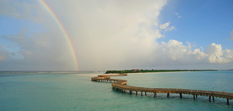 Soneva Jani Resort - Noonu Atoll, Medhufaru, Maldives - Tropical Private Island Overwater Boardwalk Aerial