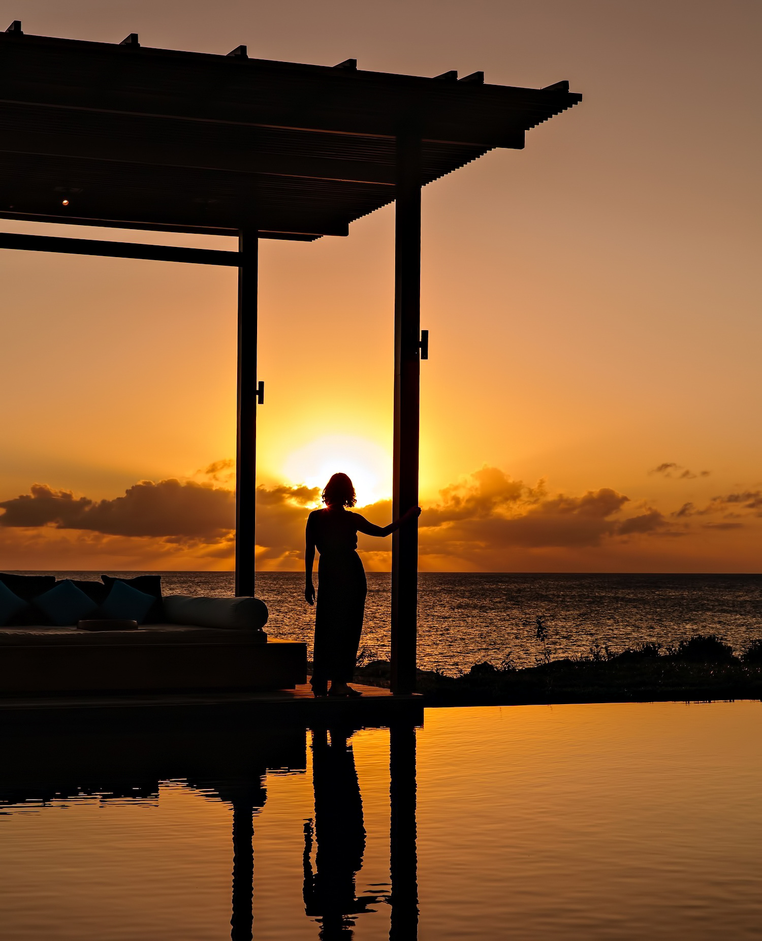Amanyara Resort – Providenciales, Turks and Caicos Islands – Sunset Pool Lounge View