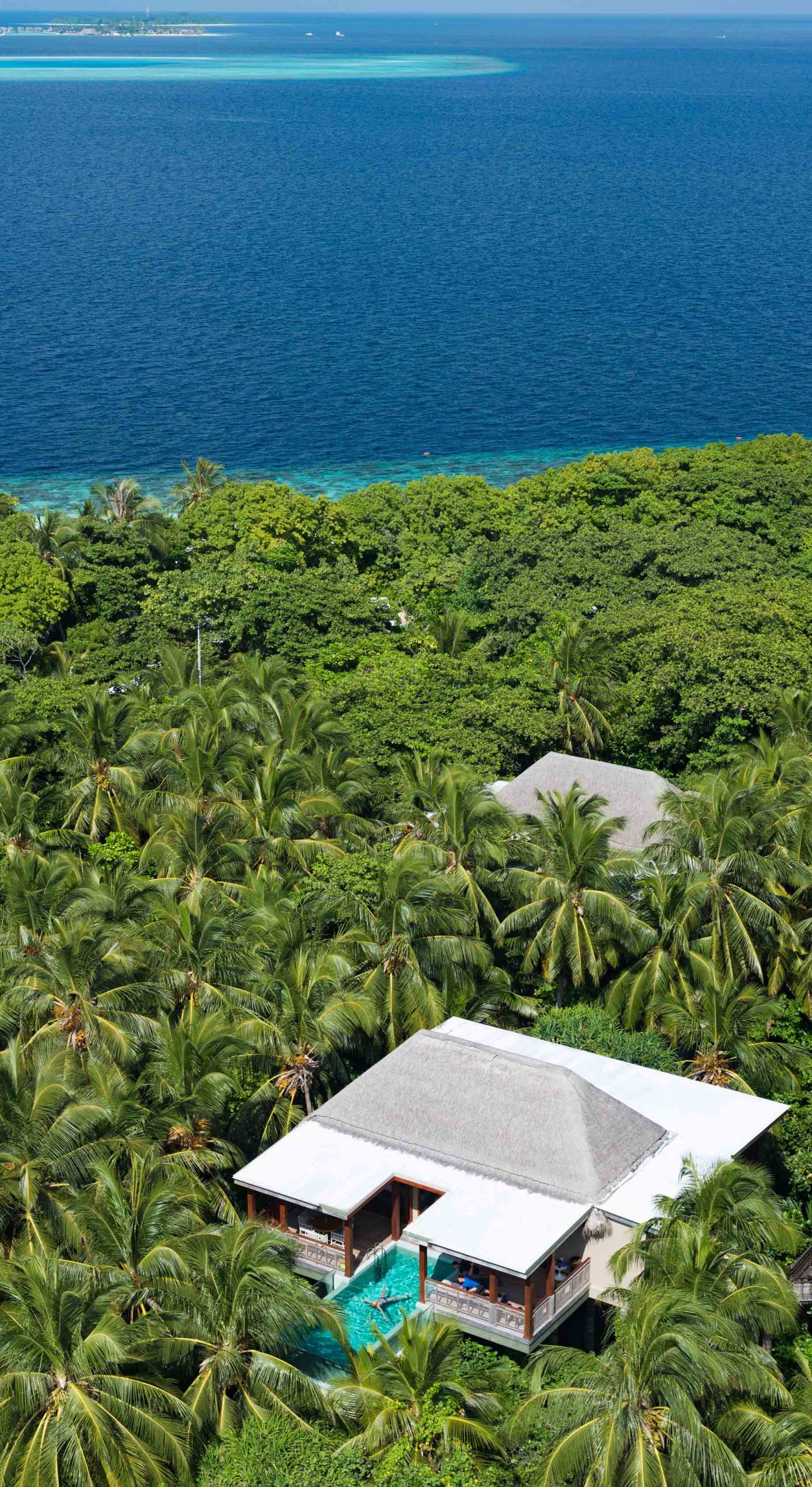 Amilla Fushi Resort and Residences – Baa Atoll, Maldives – Treetop Pool Villa Aerial