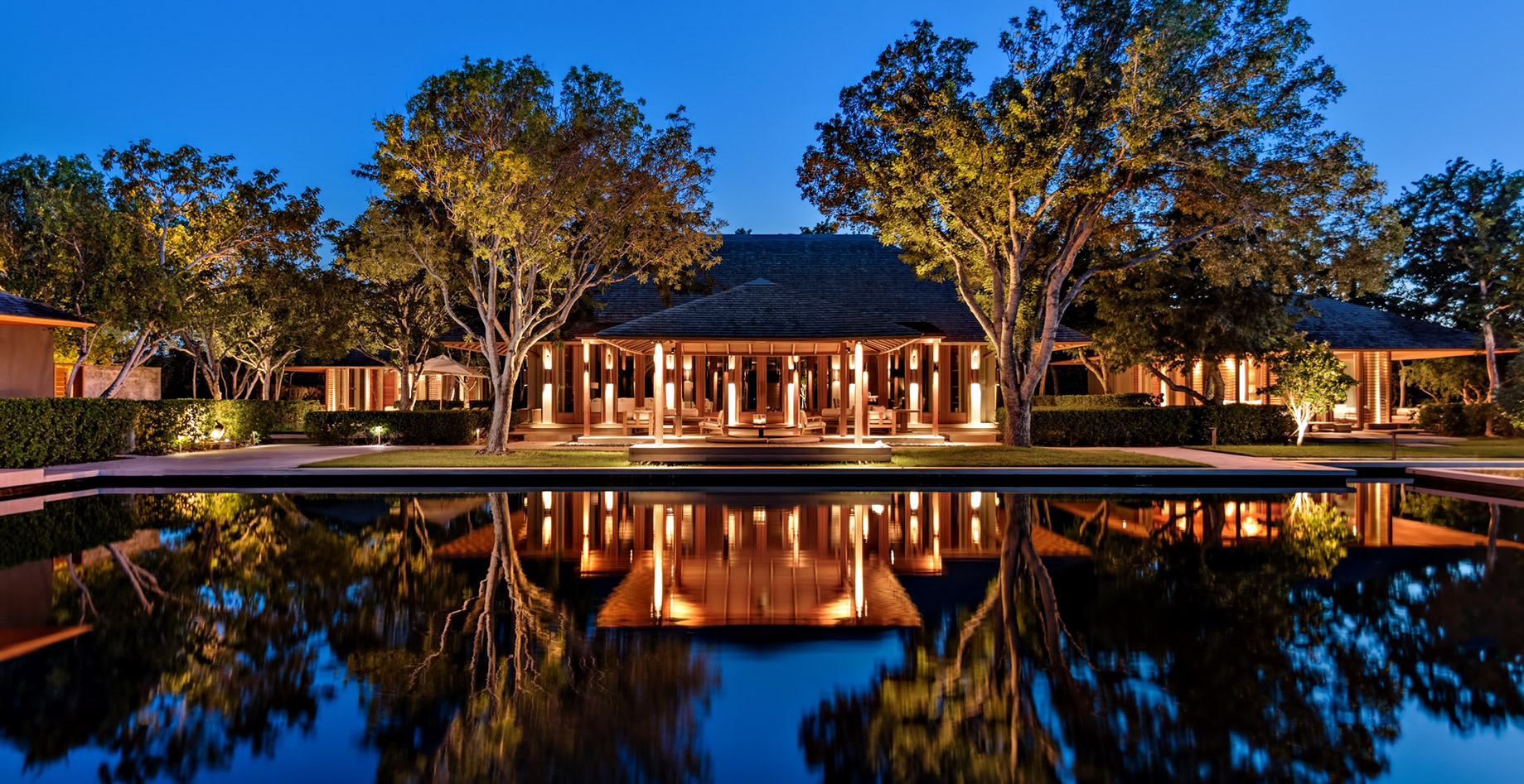 Amanyara Resort – Providenciales, Turks and Caicos Islands – Resort Reflecting Pool Sunset