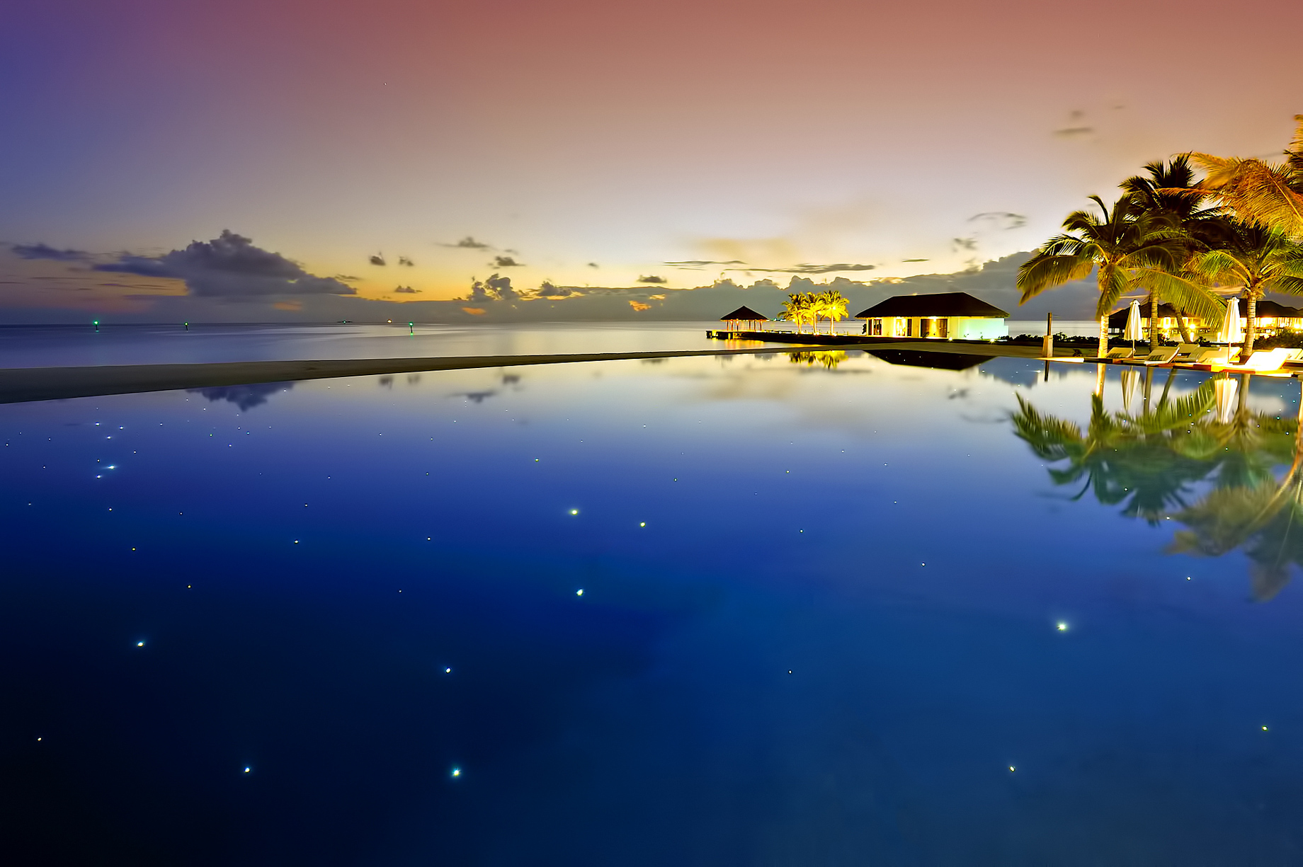 Velassaru Maldives Resort – South Male Atoll, Maldives – Night Infinity Pool
