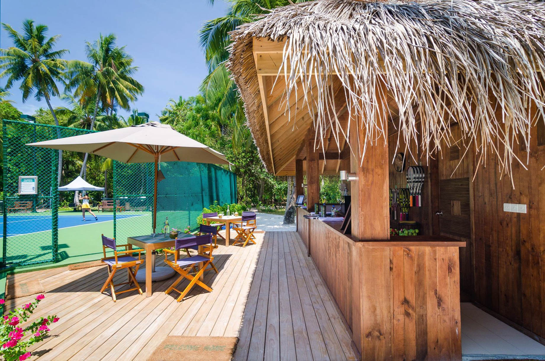 Amilla Fushi Resort and Residences – Baa Atoll, Maldives – Tennis Court Outdoor Lounge