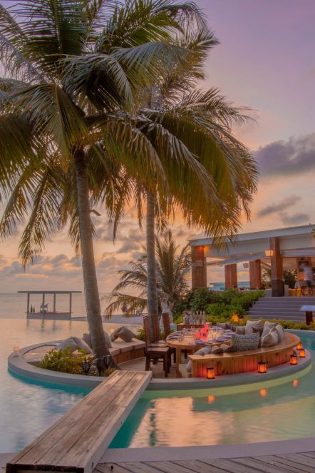Amilla Fushi Resort and Residences - Baa Atoll, Maldives - Pool Island Dinner Sunset