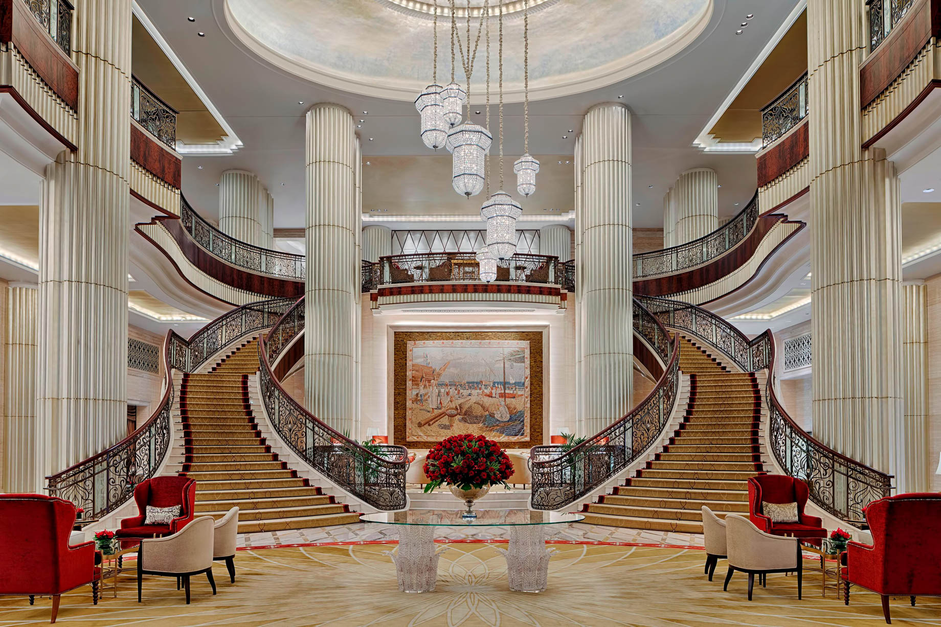 The St. Regis Abu Dhabi Hotel - Abu Dhabi, United Arab Emirates - Grand Lobby Staircase