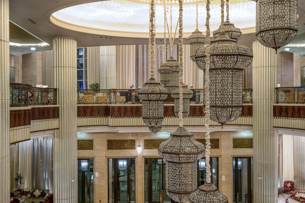 The St. Regis Abu Dhabi Hotel - Abu Dhabi, United Arab Emirates - Grand Lobby Chandeliers