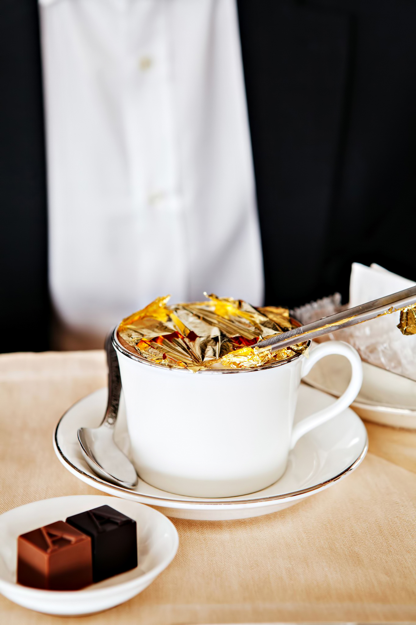 Armani Hotel Dubai - Burj Khalifa, Dubai, UAE - Armani Lounge Cappuccino With 23 Carat Gold Flakes